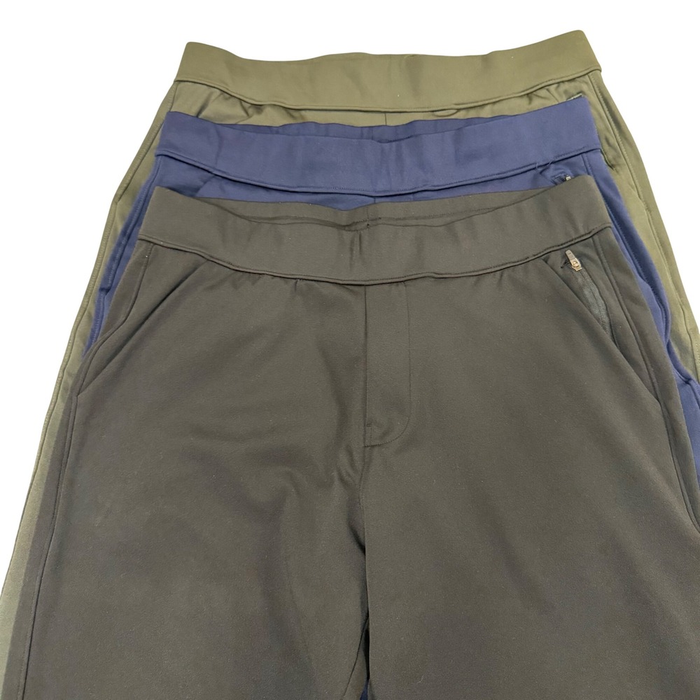 32 Degrees Heat Mens Jogger Pants Bundle Black Navy Olive Green Large 3 Pack